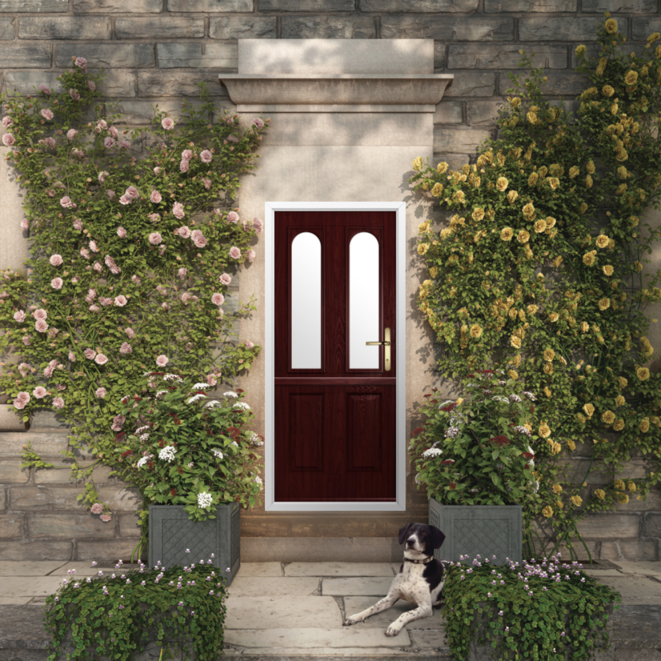 Solidor Nottingham 2 Composite Stable Door In Rosewood Image