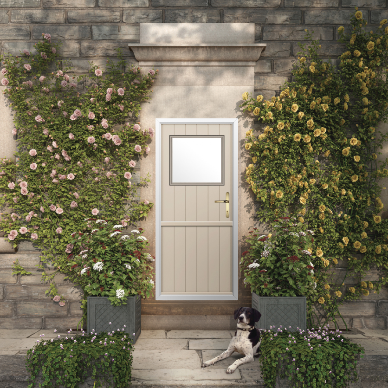 Solidor Trieste Composite Stable Door In Cream Image
