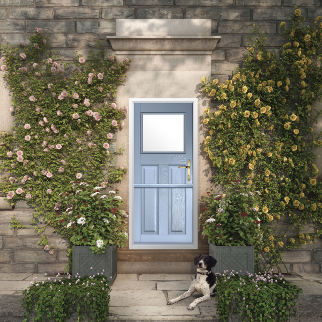 Solidor Sterling Composite Stable Door In Duck Egg Blue Image