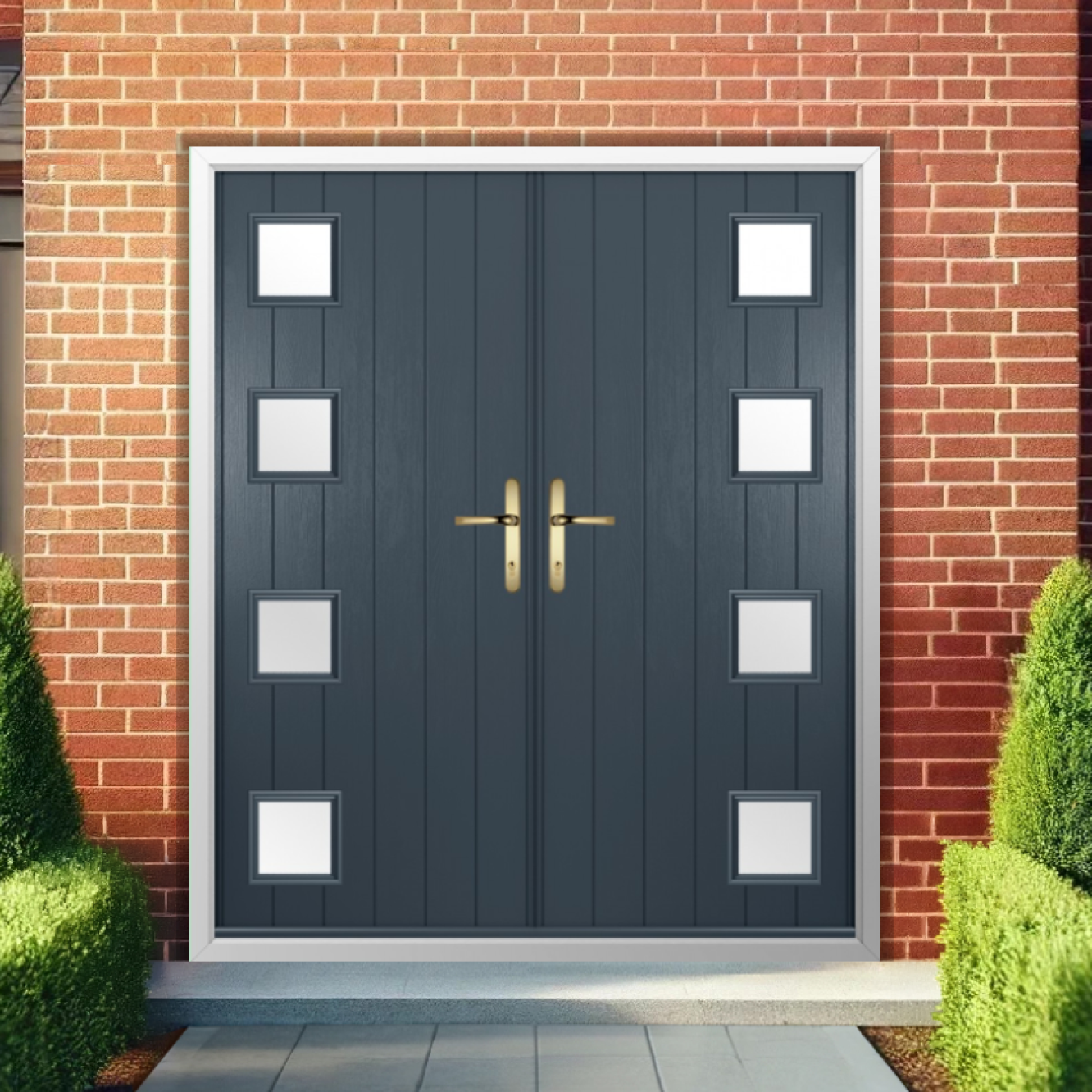 Solidor Milano Composite French Door In Anthracite Grey Image