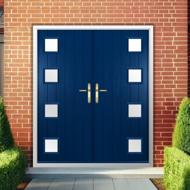 Solidor Milano Composite French Door In Blue Thumbnail