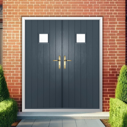 Solidor Flint Square Composite French Door In Anthracite Grey