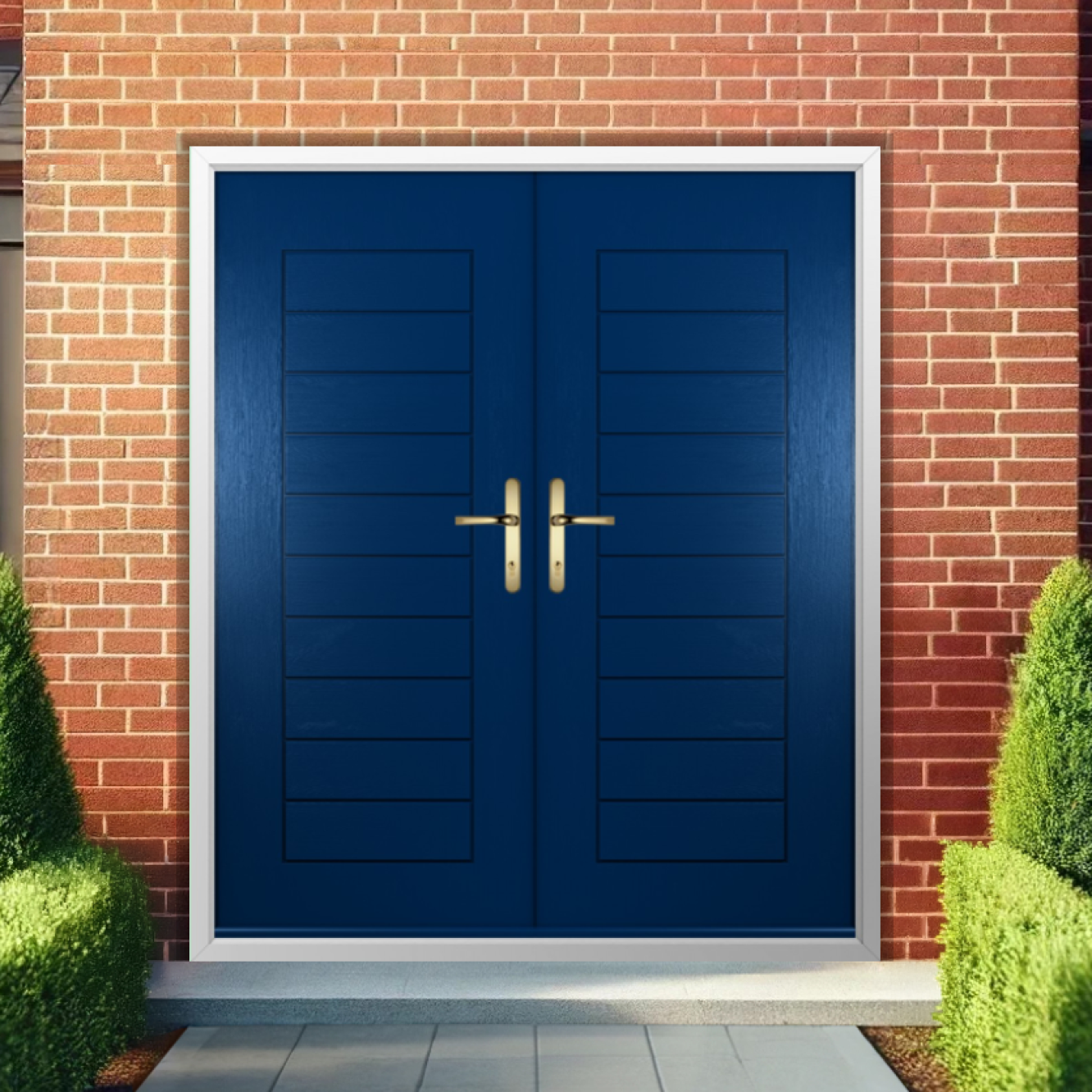 Solidor Palermo Solid Composite French Door In Blue Image