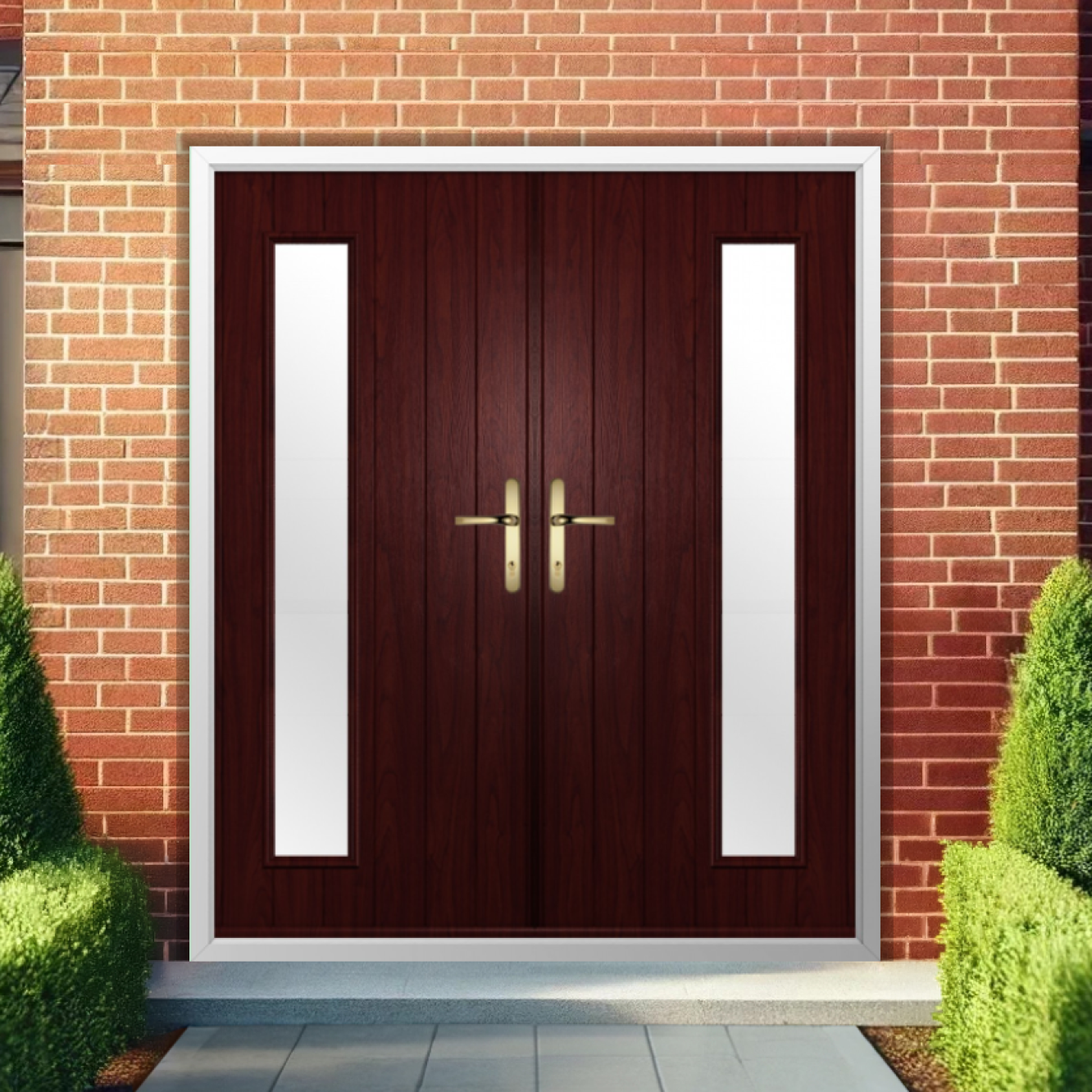 Solidor Brescia Composite French Door In Rosewood Image