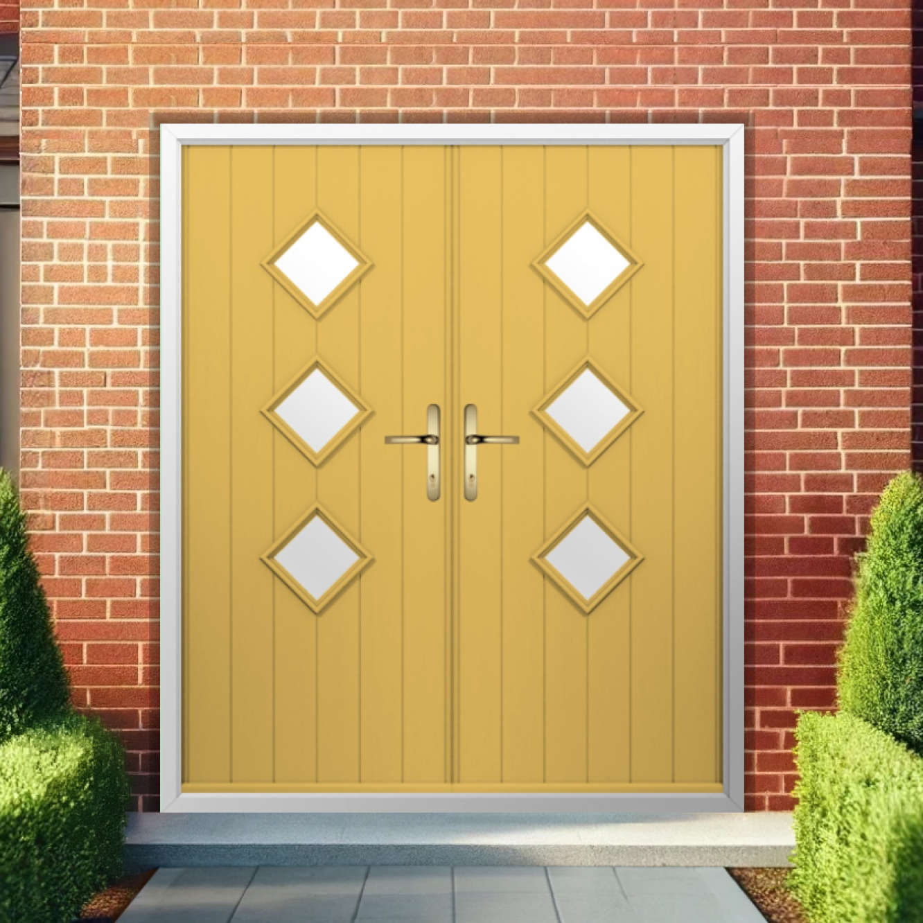Solidor Flint 3 Composite French Door In Buttercup Yellow Image