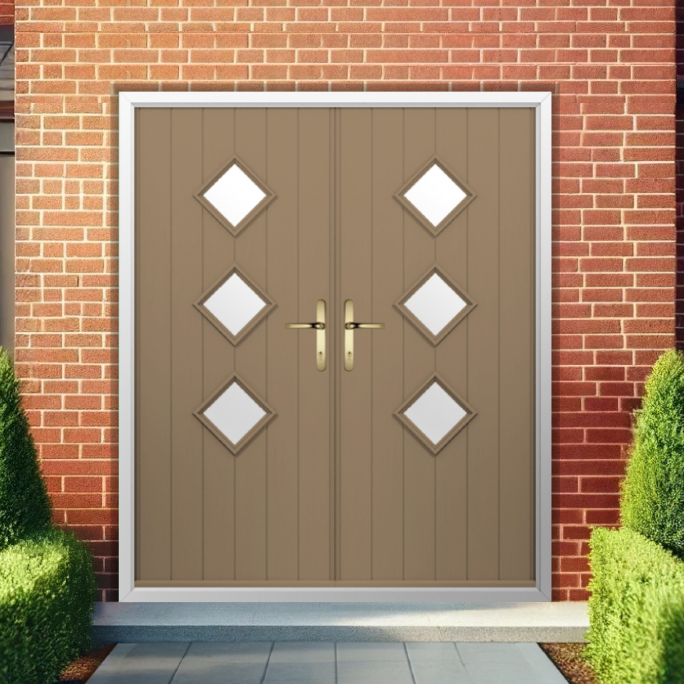 Solidor Flint 3 Composite French Door In Truffle Brown Image