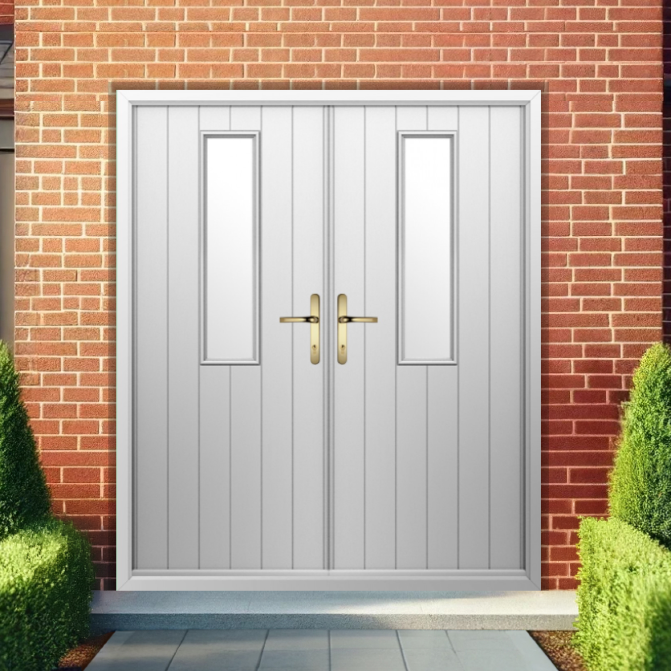 Solidor Flint 4 Composite French Door In White Image