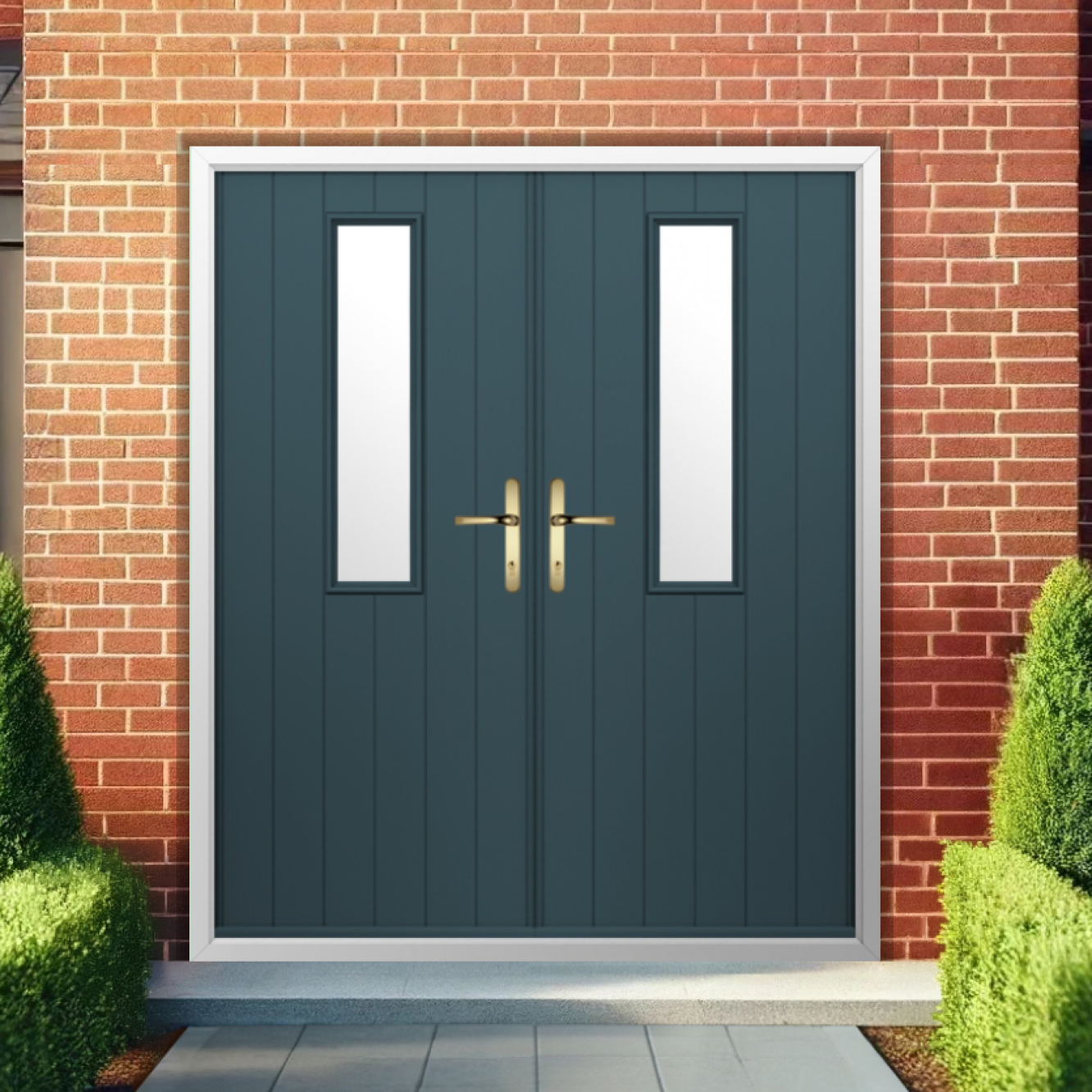 Solidor Flint 4 Composite French Door In Midnight Grey Image