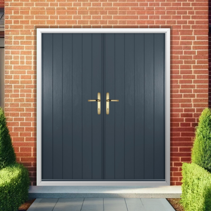 Solidor Flint Solid Composite French Door In Anthracite Grey