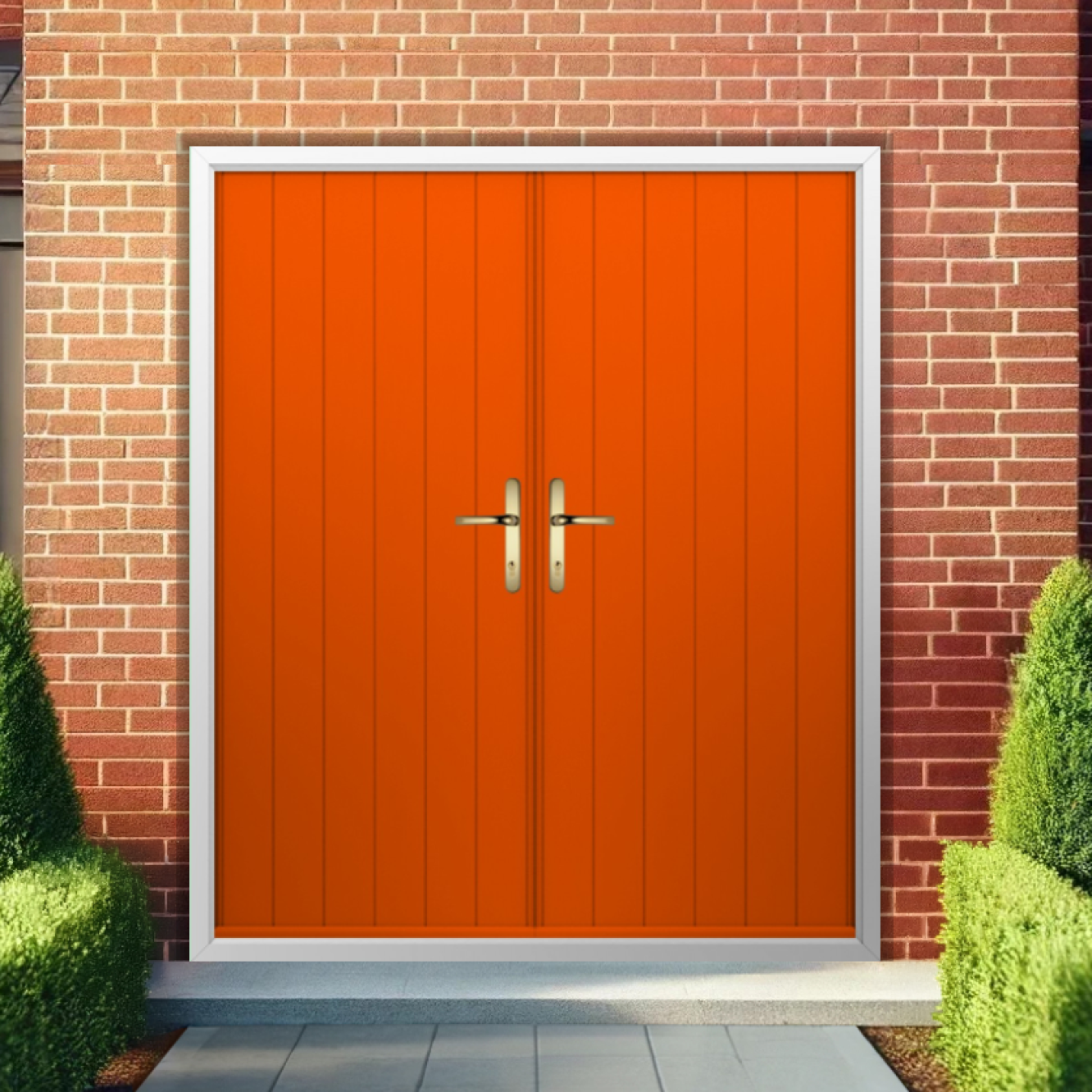 Solidor Flint Solid Composite French Door In Tangerine Image