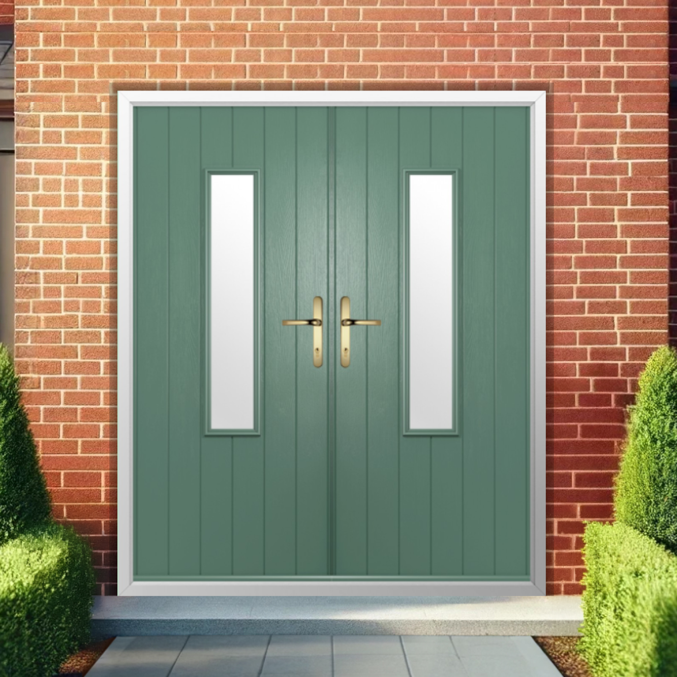 Solidor Flint 5 Composite French Door In Chartwell Green Image