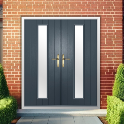 Solidor Amalfi Composite French Door In Anthracite Grey