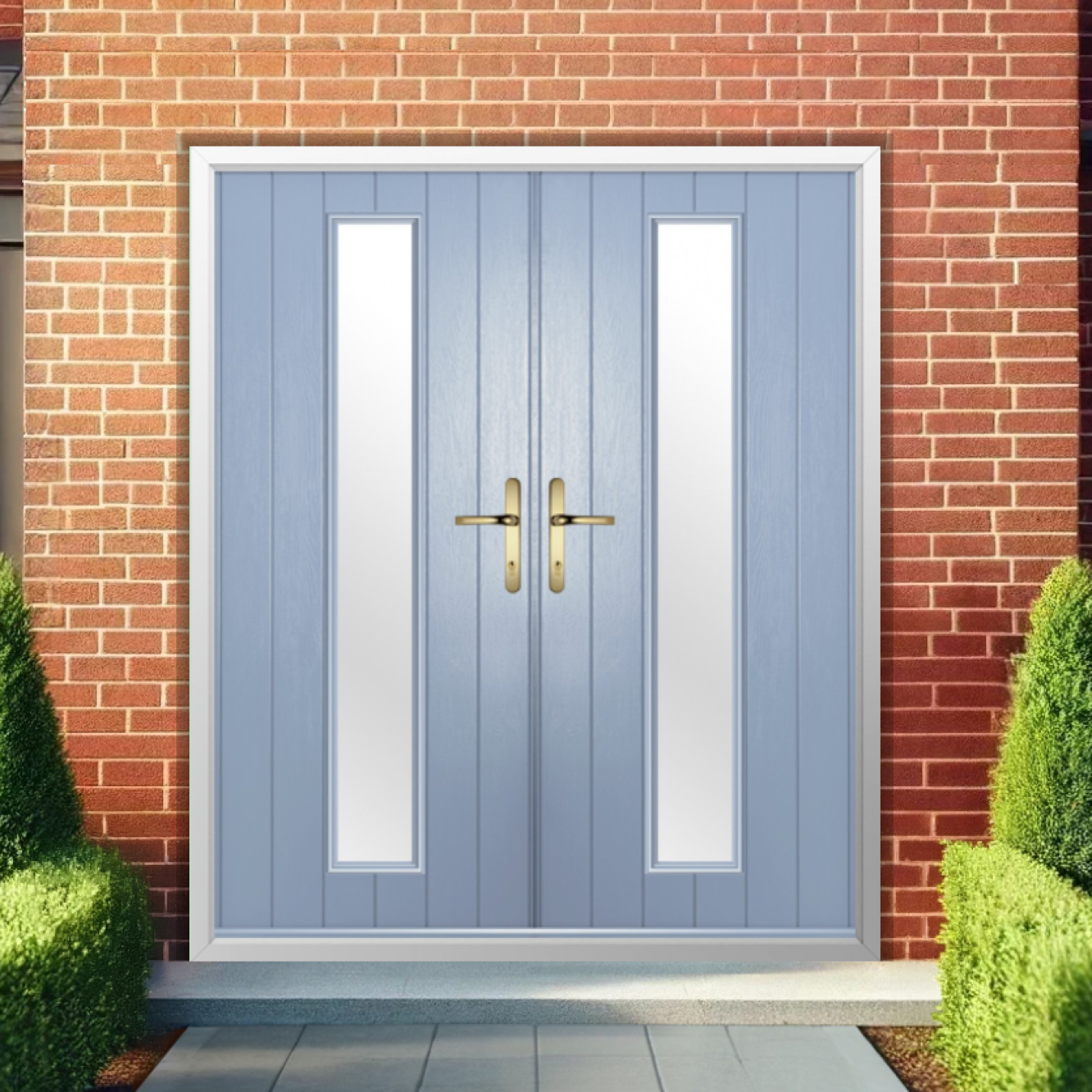 Solidor Amalfi Composite French Door In Duck Egg Blue Image