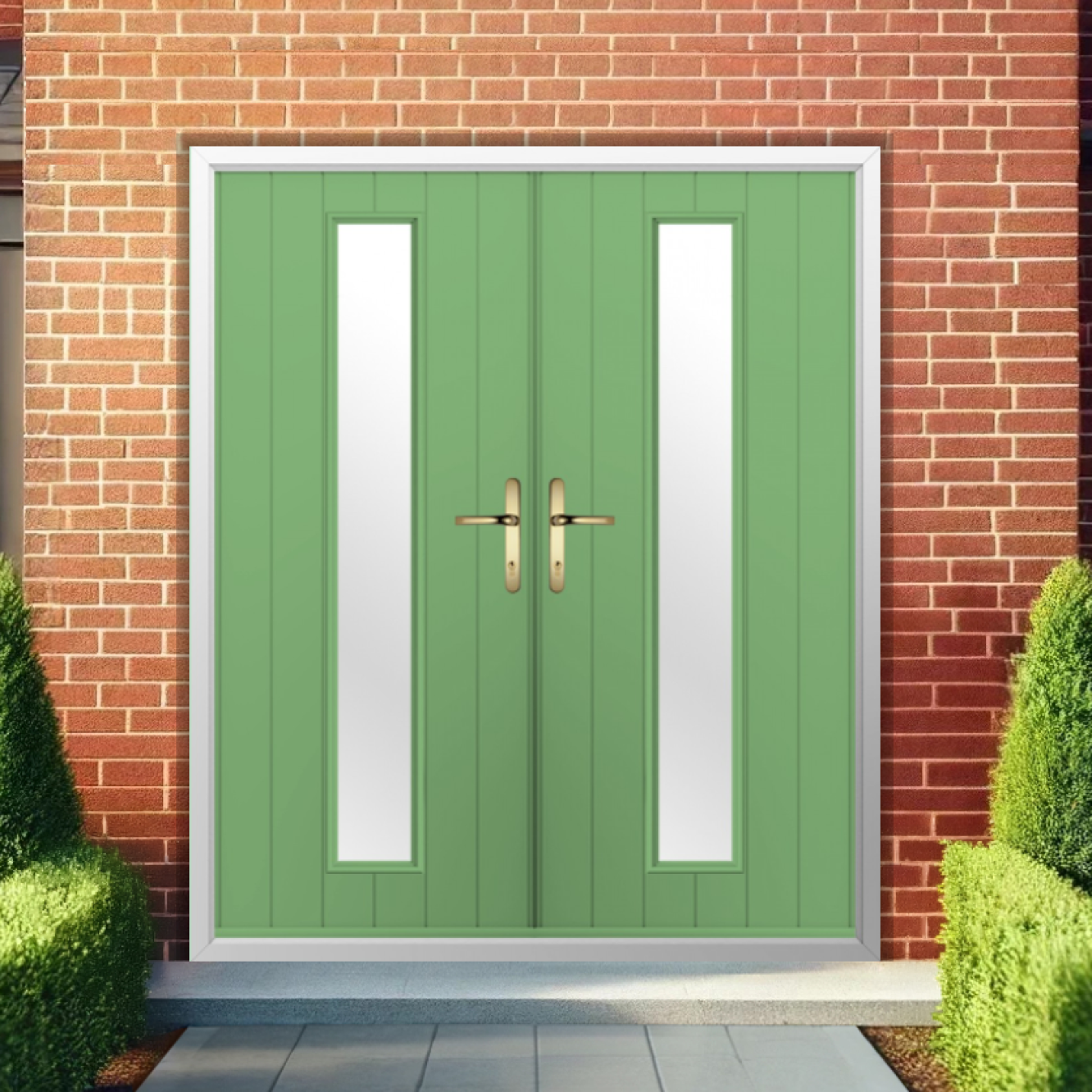 Solidor Amalfi Composite French Door In Pistachio Green Image