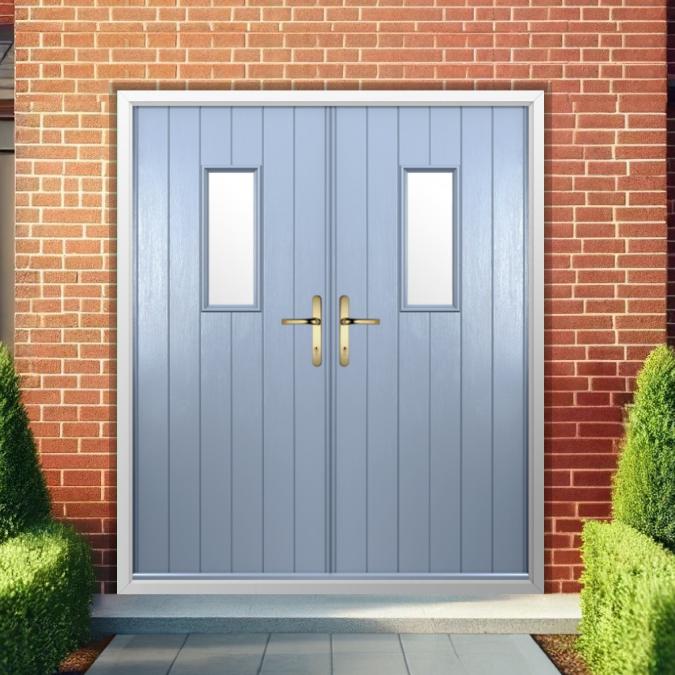 Solidor Ancona Composite French Door In Duck Egg Blue Image