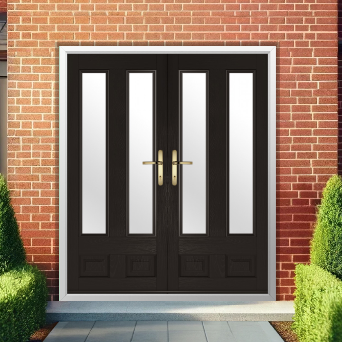 Solidor Edinburgh 2 Composite French Door In Schwarz Braun Image