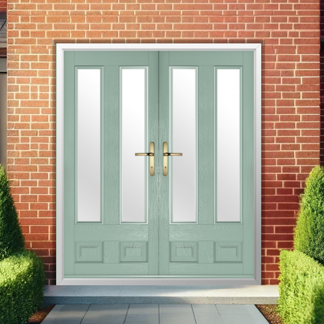 Solidor Edinburgh 2 Composite French Door In Chartwell Green Image