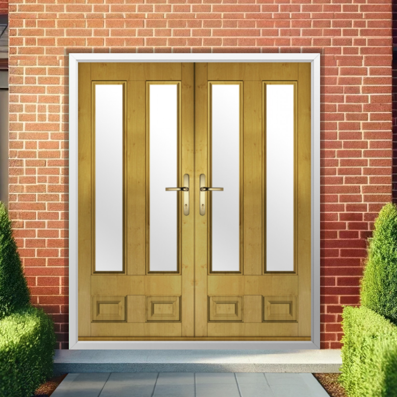 Solidor Edinburgh 2 Composite French Door In Irish Oak Image
