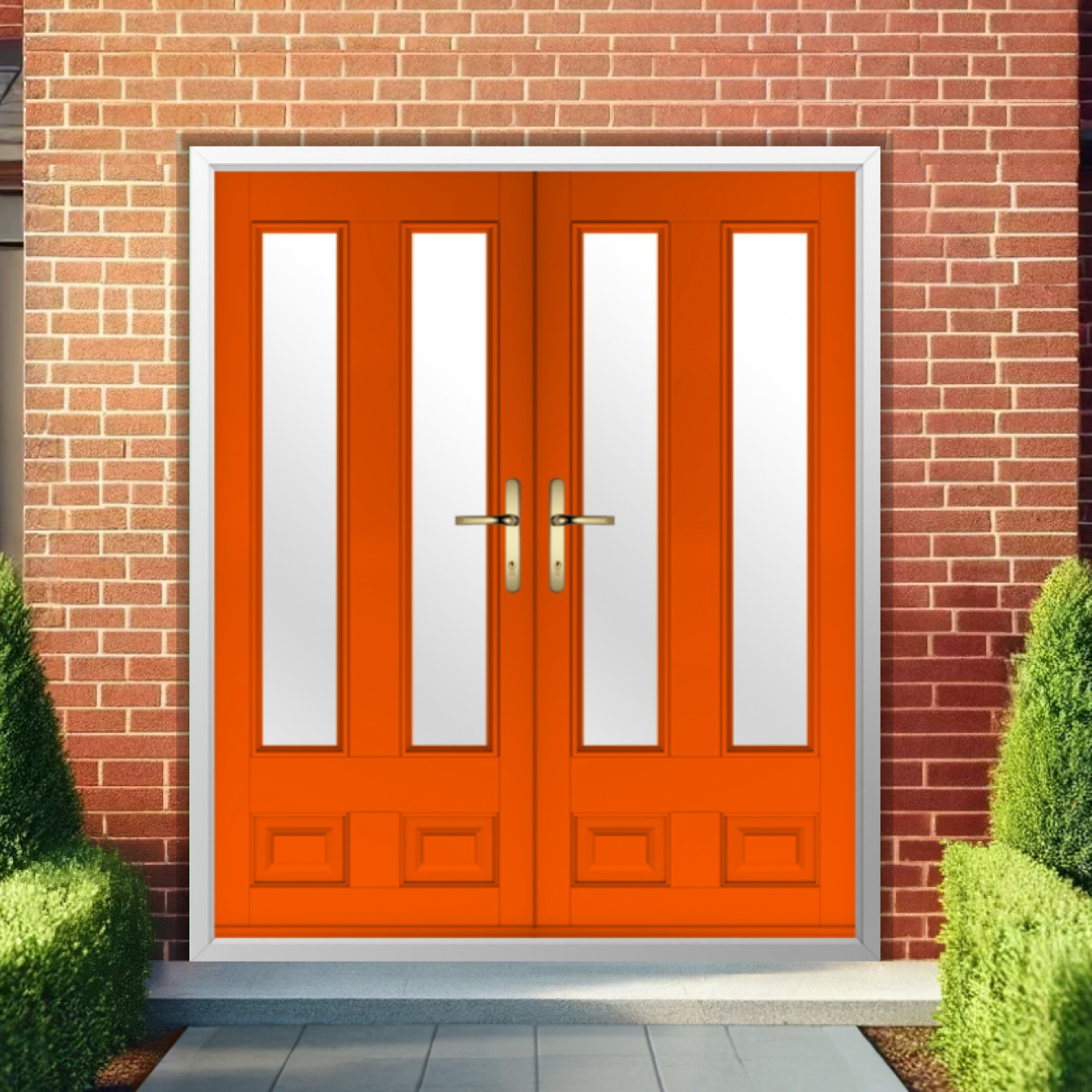 Solidor Edinburgh 2 Composite French Door In Tangerine Image