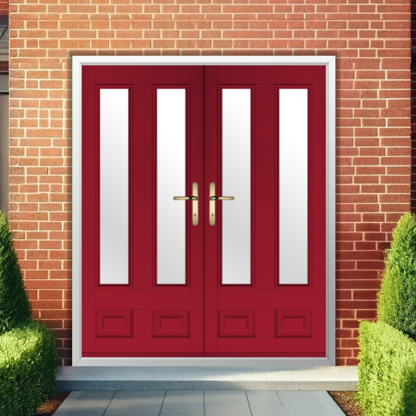 Solidor Edinburgh 2 Composite French Door In Ruby Red Image