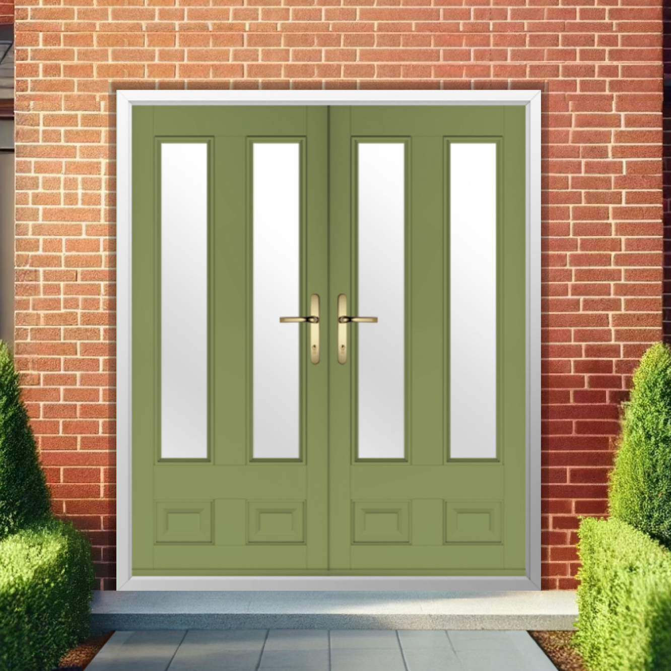 Solidor Edinburgh 2 Composite French Door In Forest Green Image