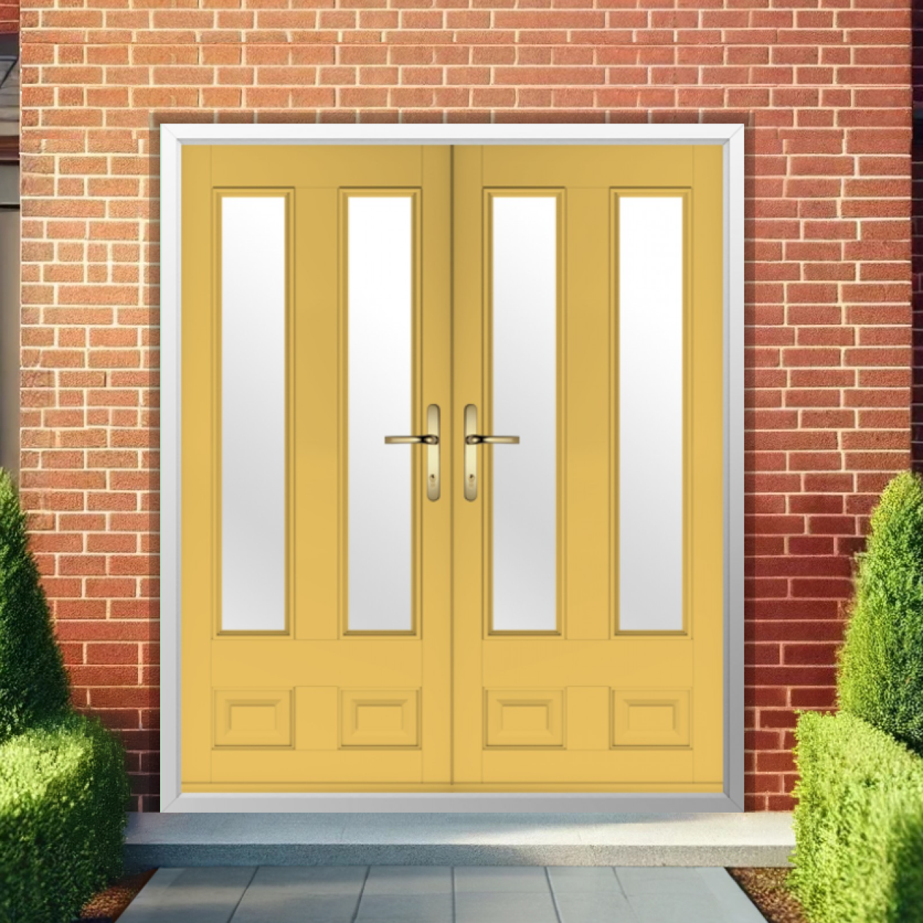 Solidor Edinburgh 2 Composite French Door In Buttercup Yellow Image