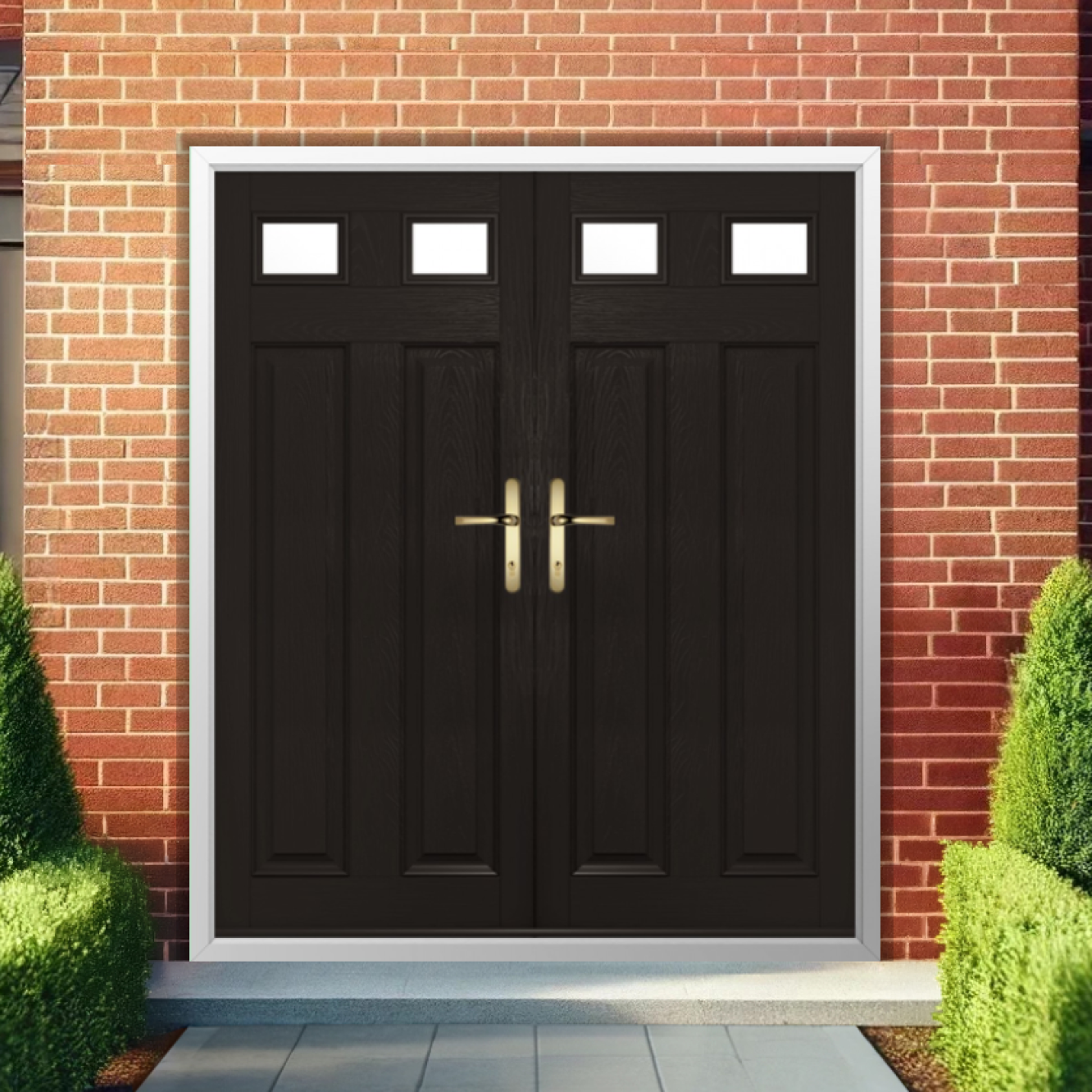 Solidor Berkley 2 Composite French Door In Schwarz Braun Image
