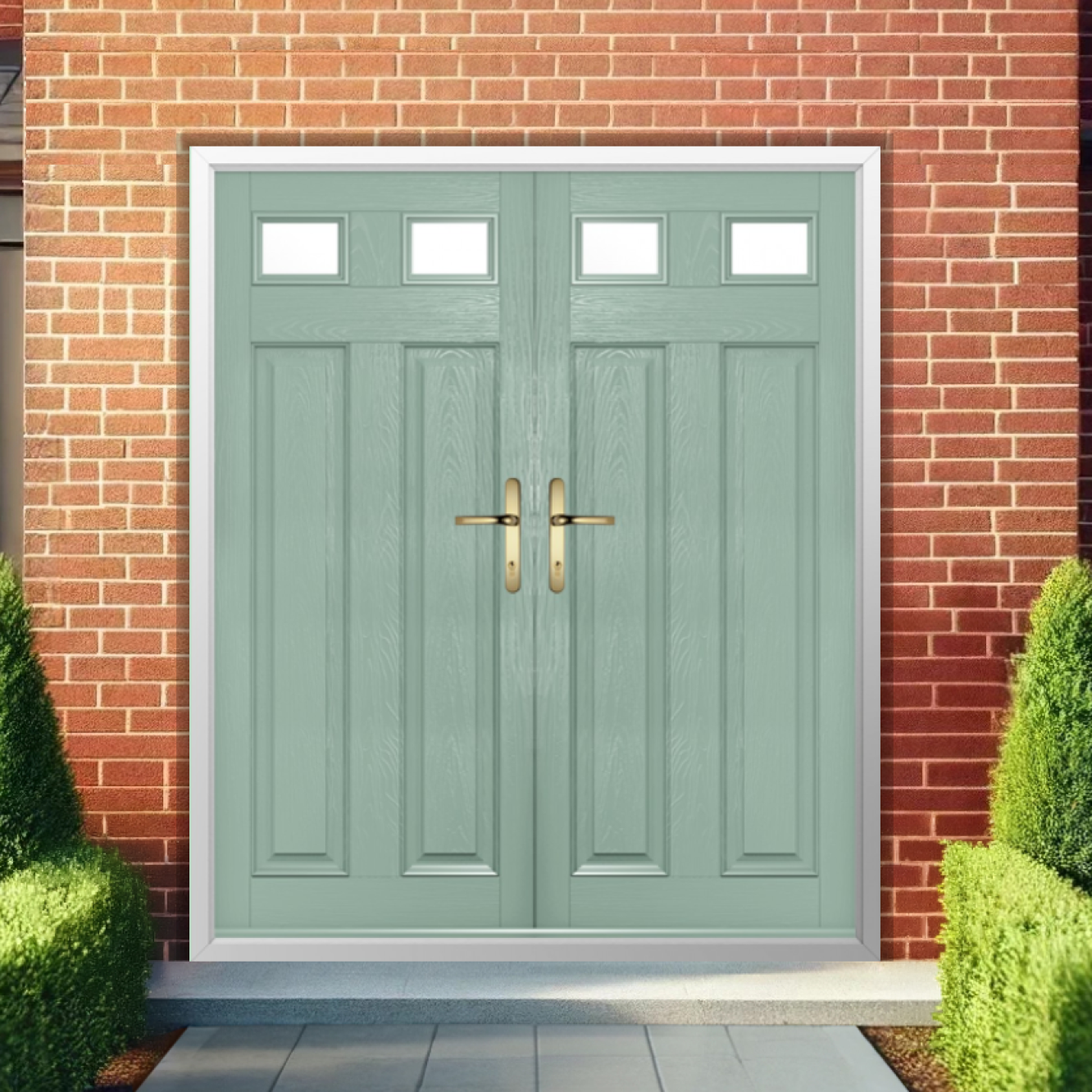 Solidor Berkley 2 Composite French Door In Chartwell Green Image