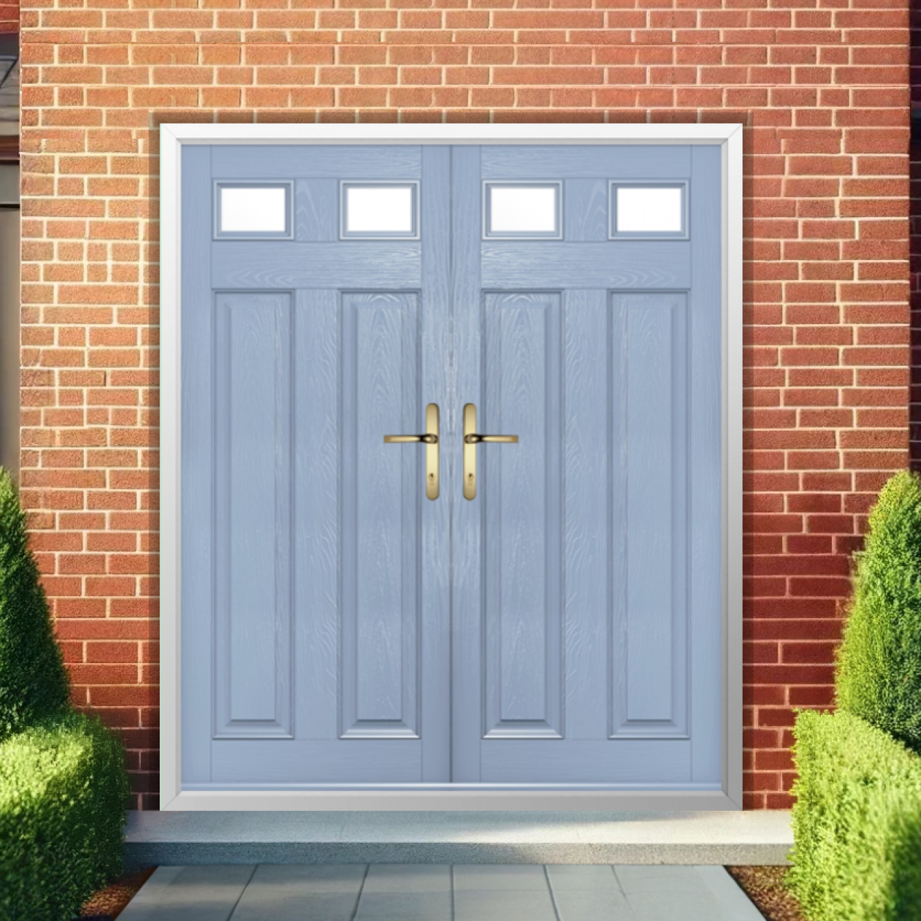 Solidor Berkley 2 Composite French Door In Duck Egg Blue Image