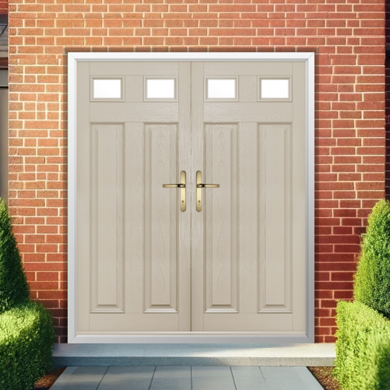 Solidor Berkley 2 Composite French Door In Cream Image