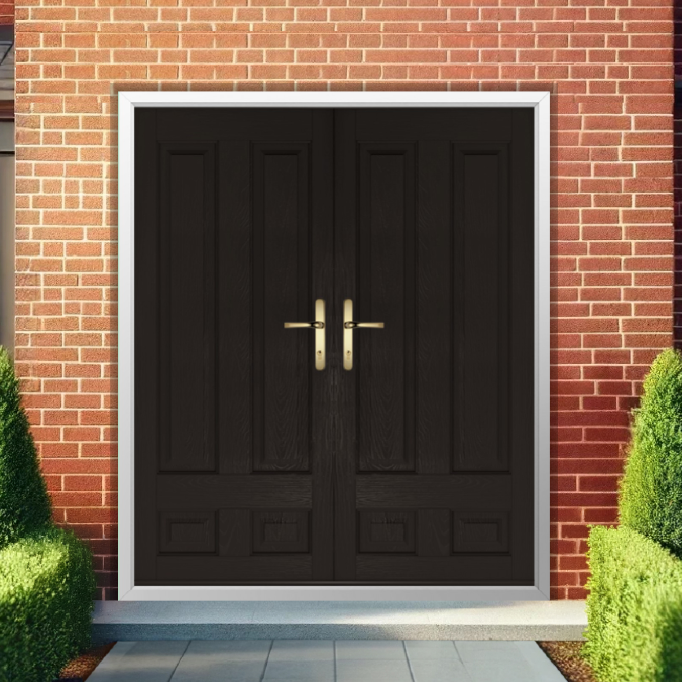 Solidor Edinburgh Solid Composite French Door In Schwarz Braun Image
