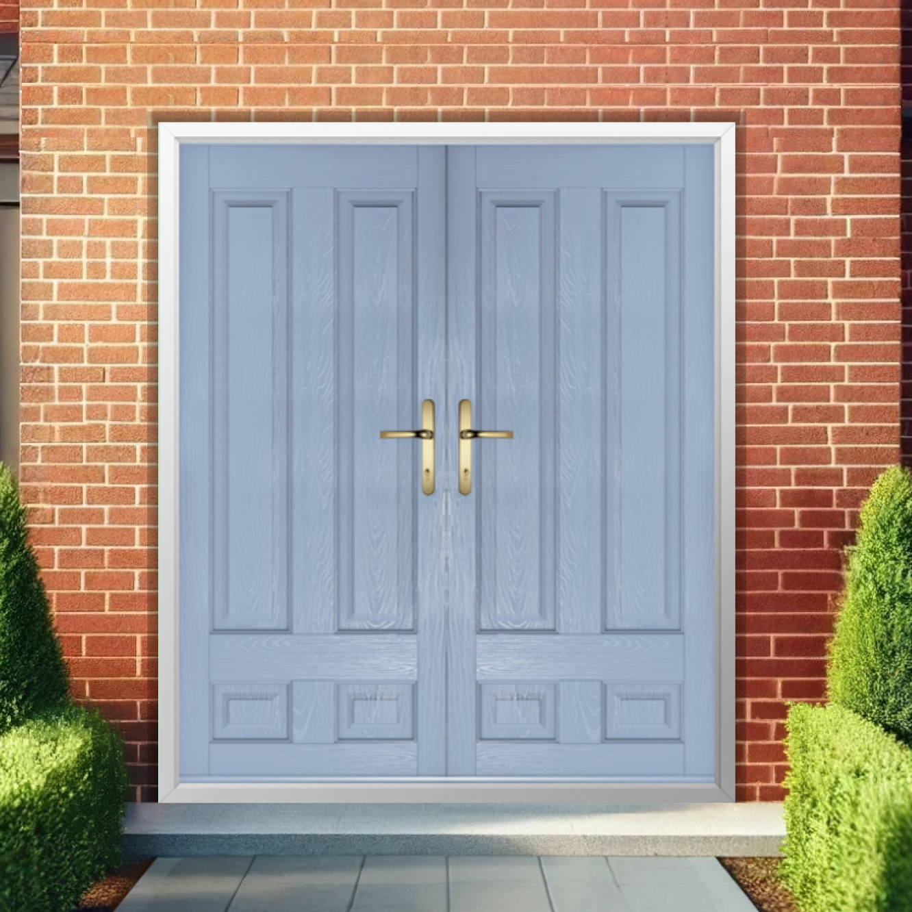 Solidor Edinburgh Solid Composite French Door In Duck Egg Blue Image