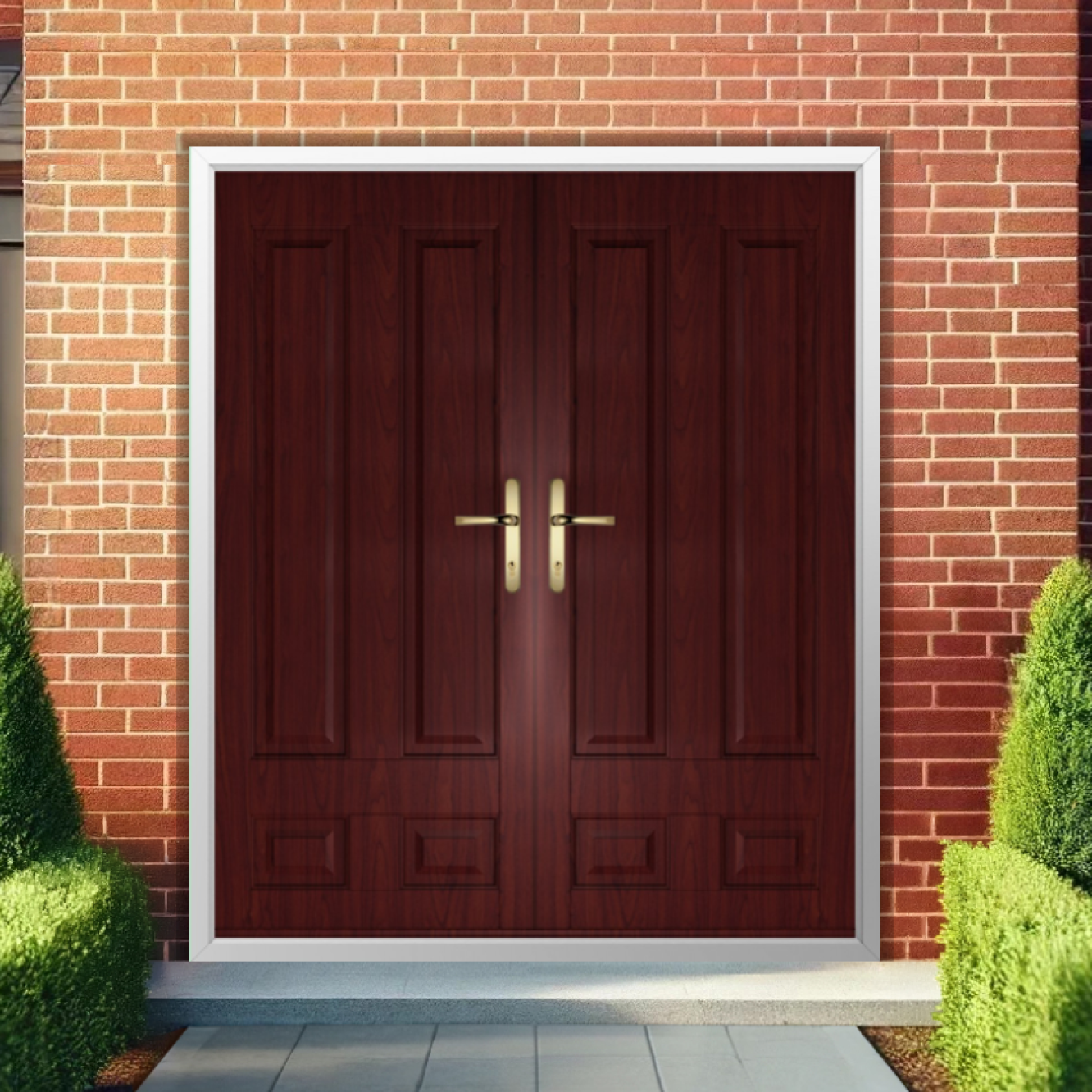 Solidor Edinburgh Solid Composite French Door In Rosewood Image