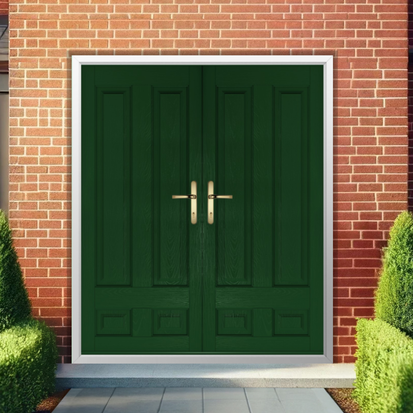 Solidor Edinburgh Solid Composite French Door In Green Image