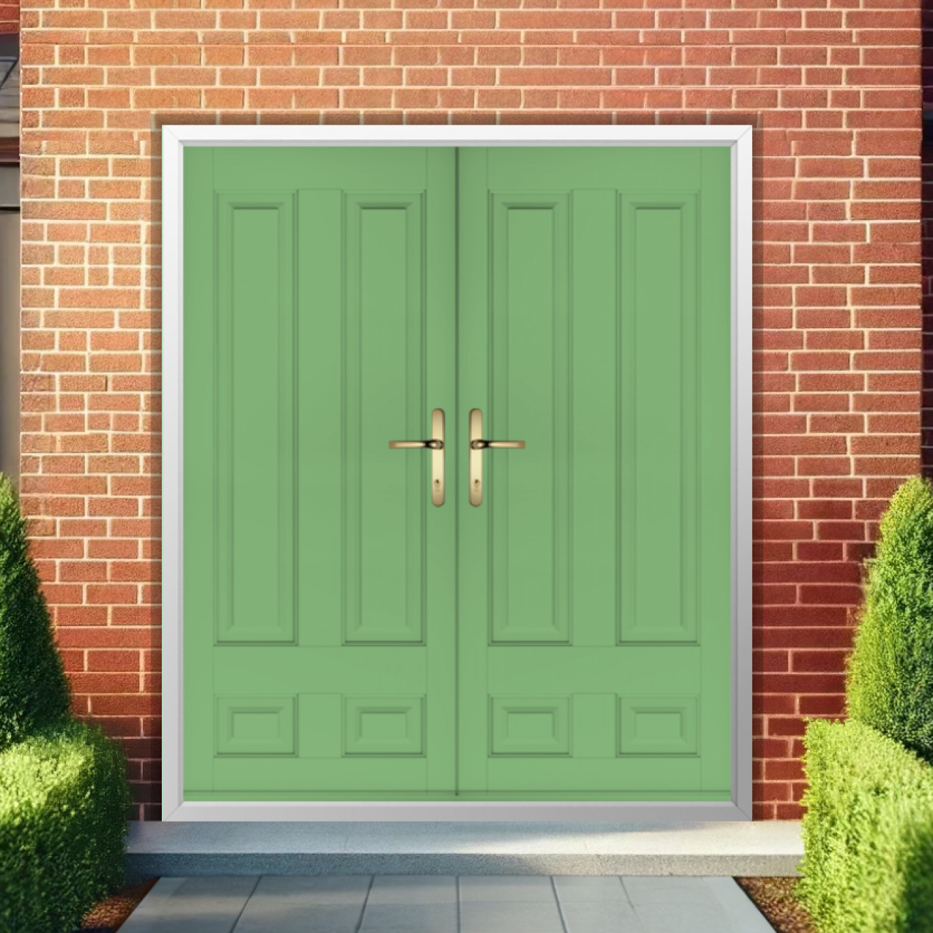 Solidor Edinburgh Solid Composite French Door In Pistachio Green Image