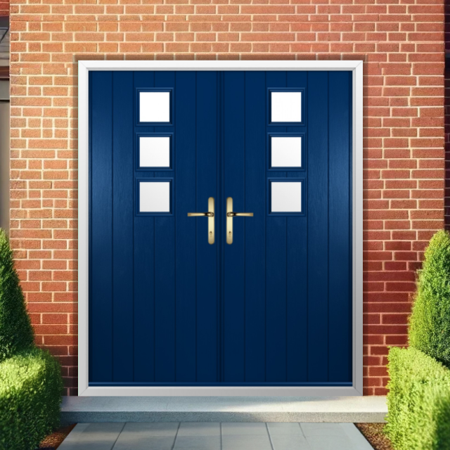 Solidor Naples Composite French Door In Blue Thumbnail