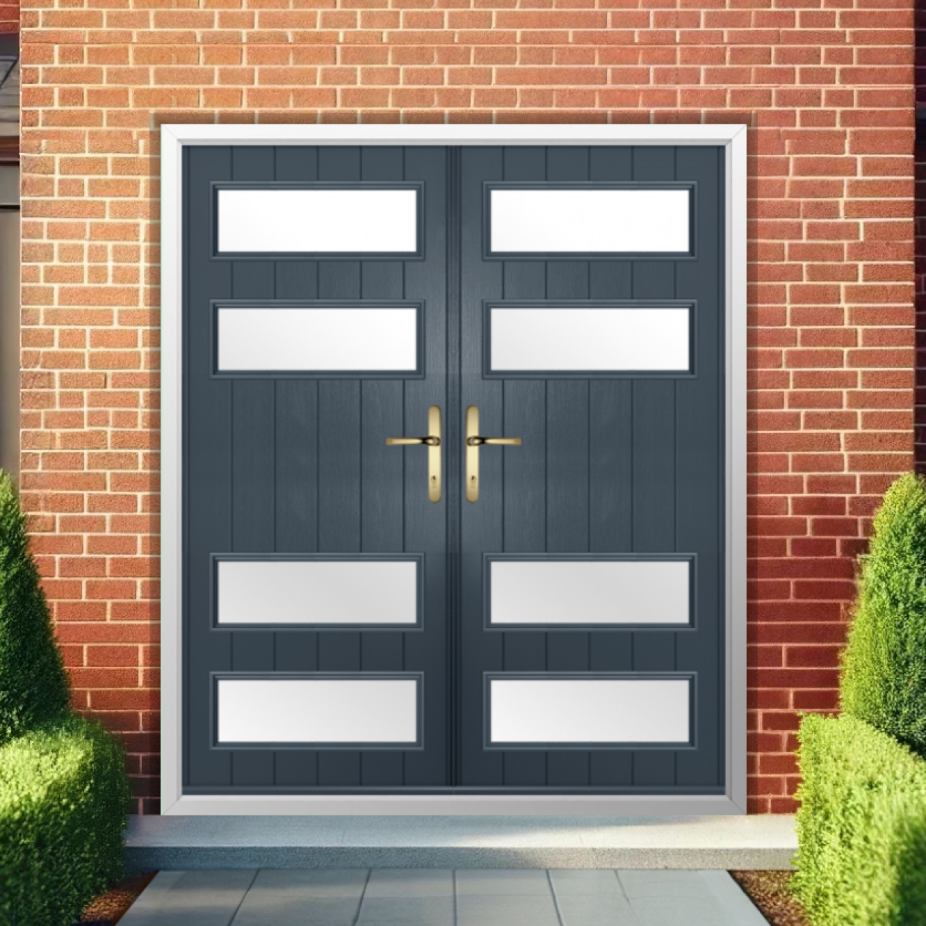 Solidor Sorrento Composite French Door In Anthracite Grey Image