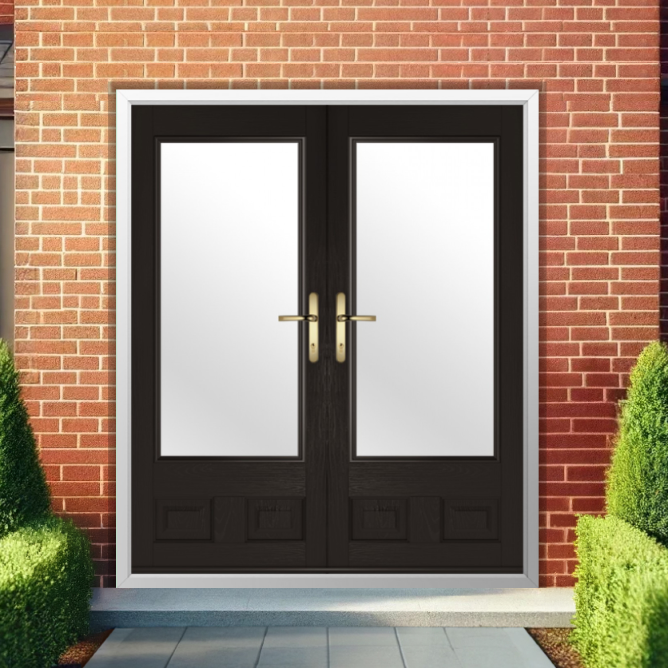 Solidor Alnwick Composite French Door In Schwarz Braun Image