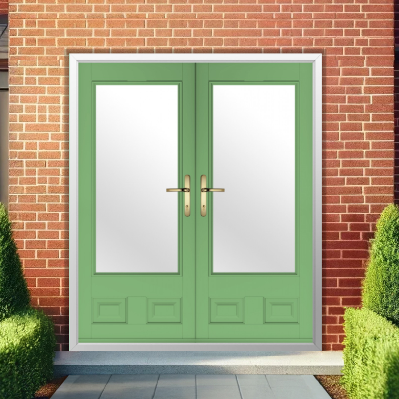 Solidor Alnwick Composite French Door In Pistachio Green Image