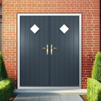 Solidor Bologna Composite French Door In Anthracite Grey