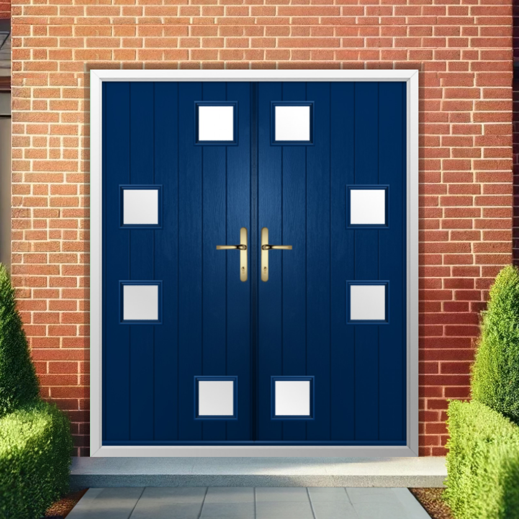 Solidor Modena Composite French Door In Blue Large
                        Image