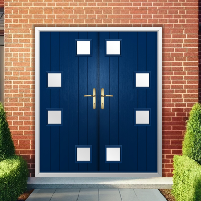 Solidor Modena Composite French Door In Blue Thumbnail