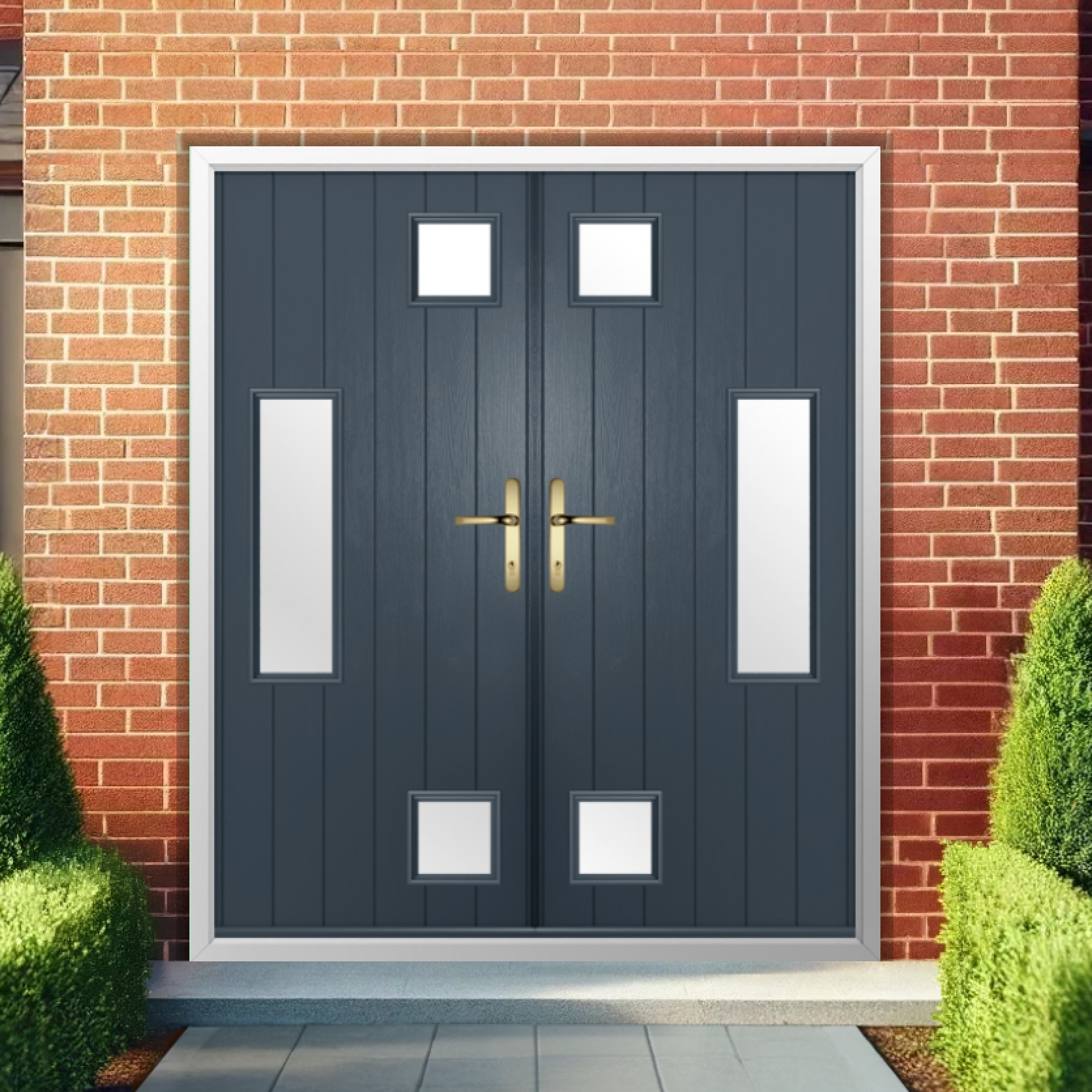 Solidor Messina Composite French Door In Anthracite Grey Large
                        Image