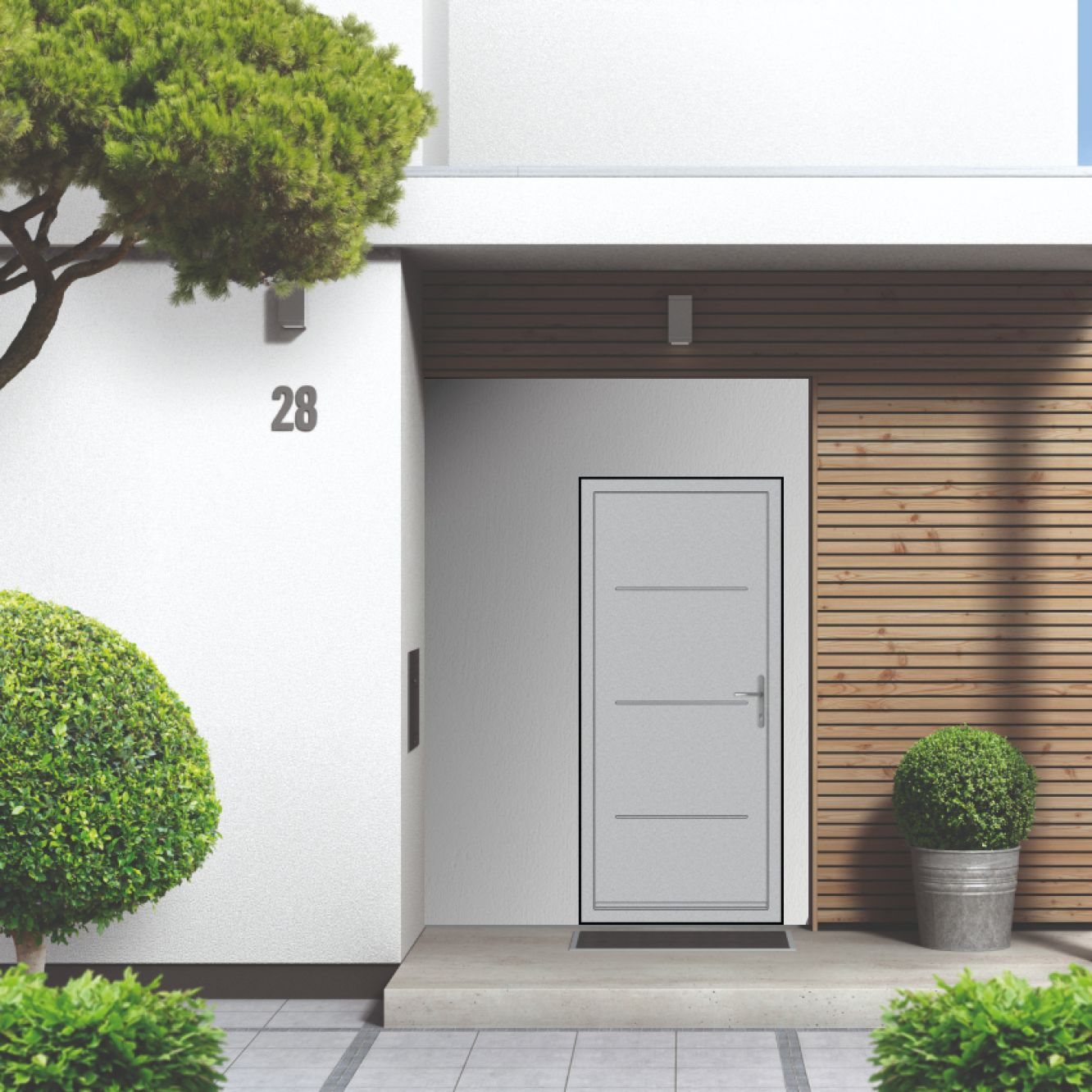 Smart Signature Millbrook Aluminium Composite Door In Silver Grey Image