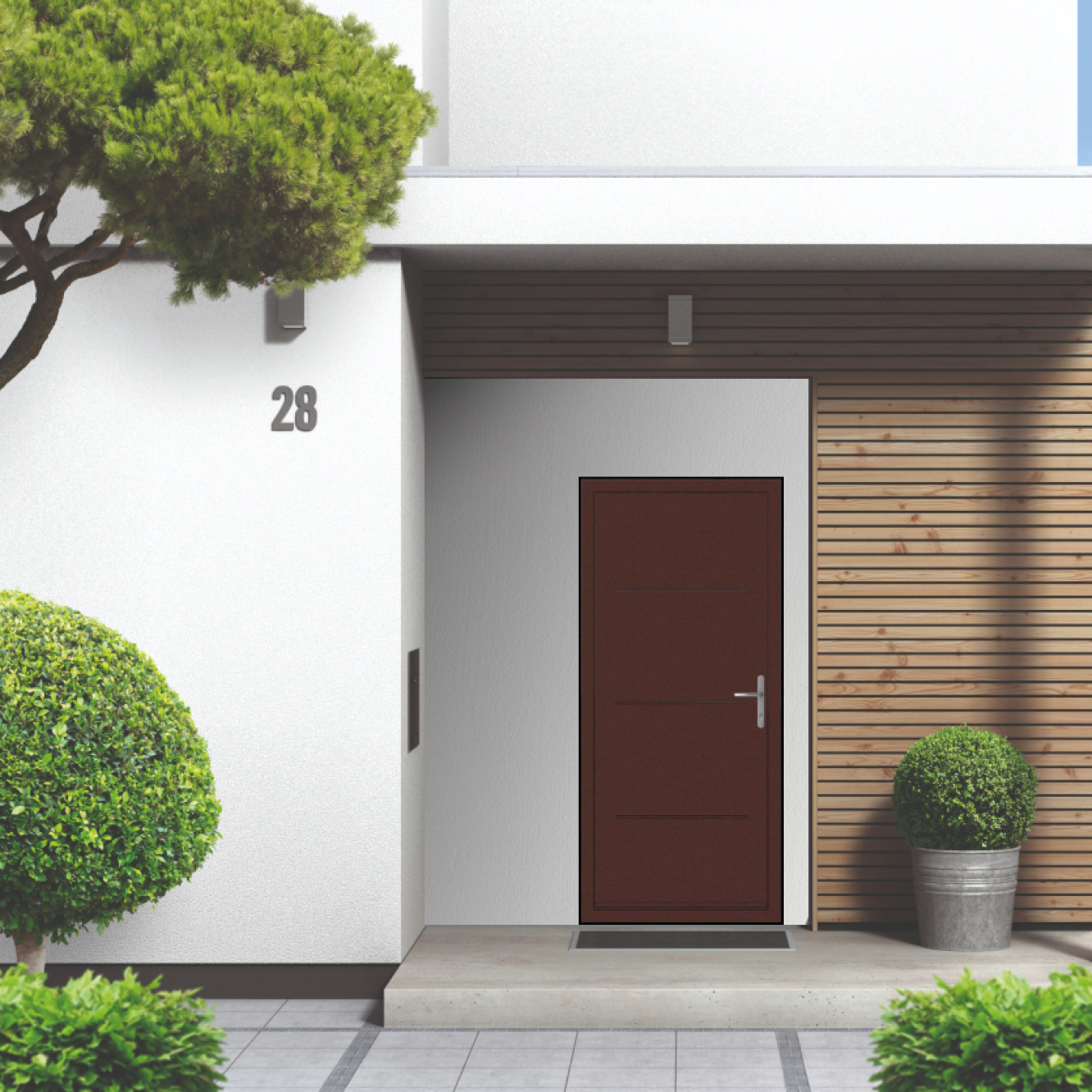 Smart Signature Millbrook Aluminium Composite Door In Sienna Brown Image