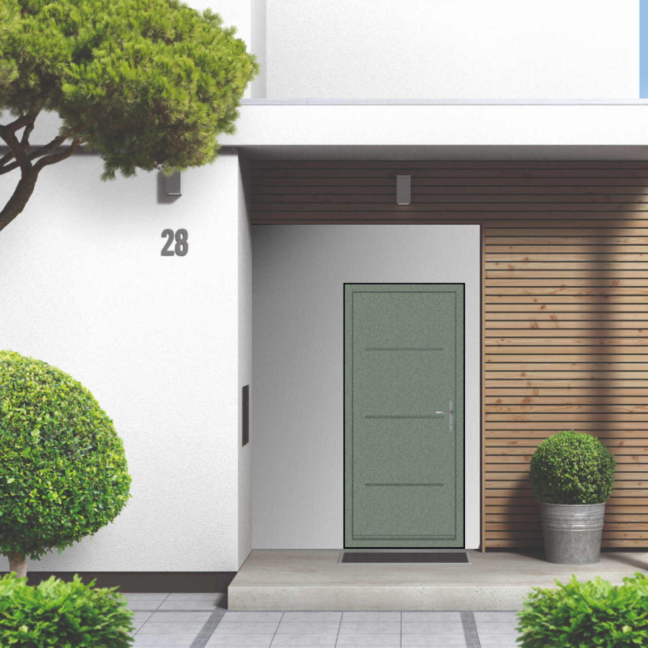 Smart Signature Millbrook Aluminium Composite Door In Olive Green Image