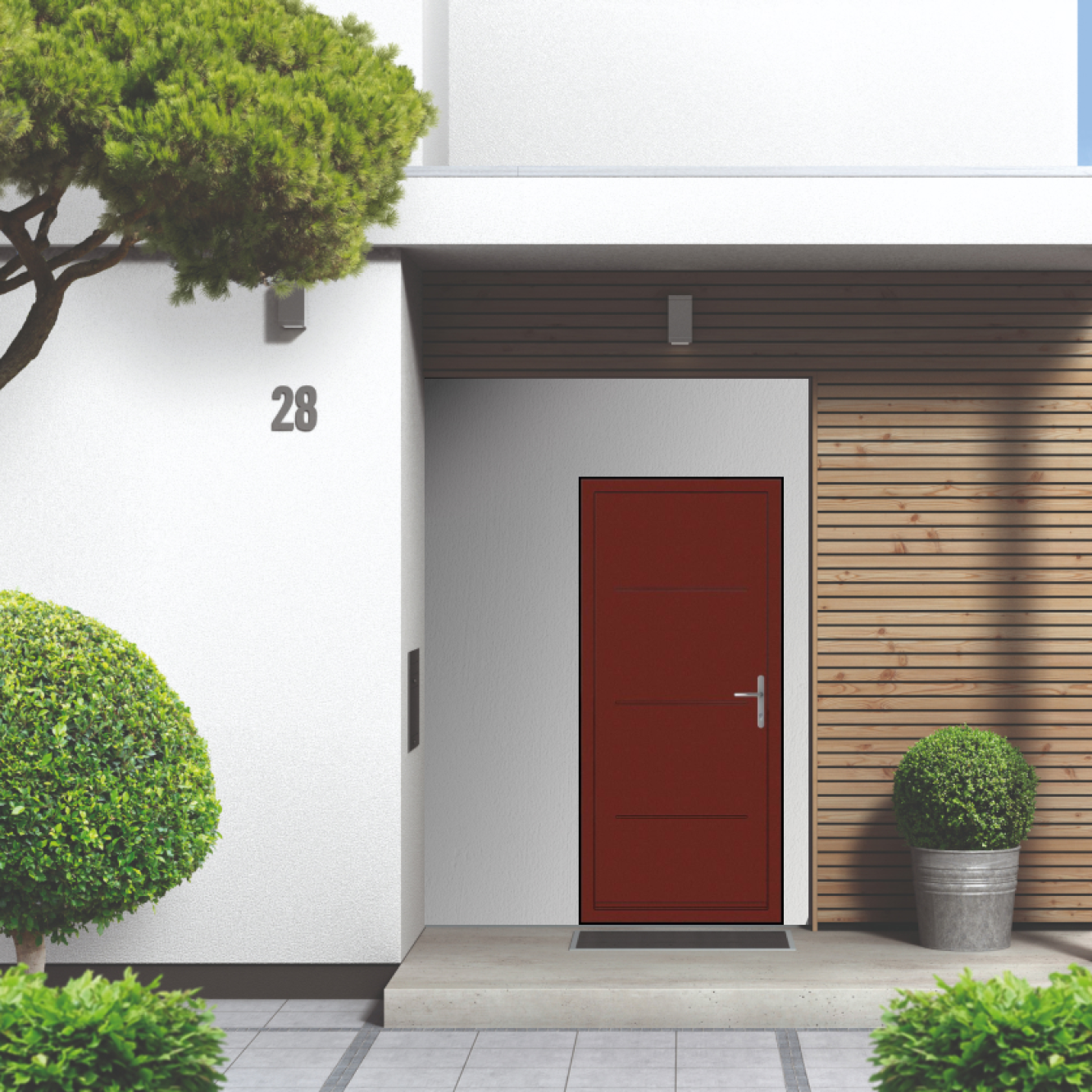 Smart Signature Millbrook Aluminium Composite Door In Mars Red Image