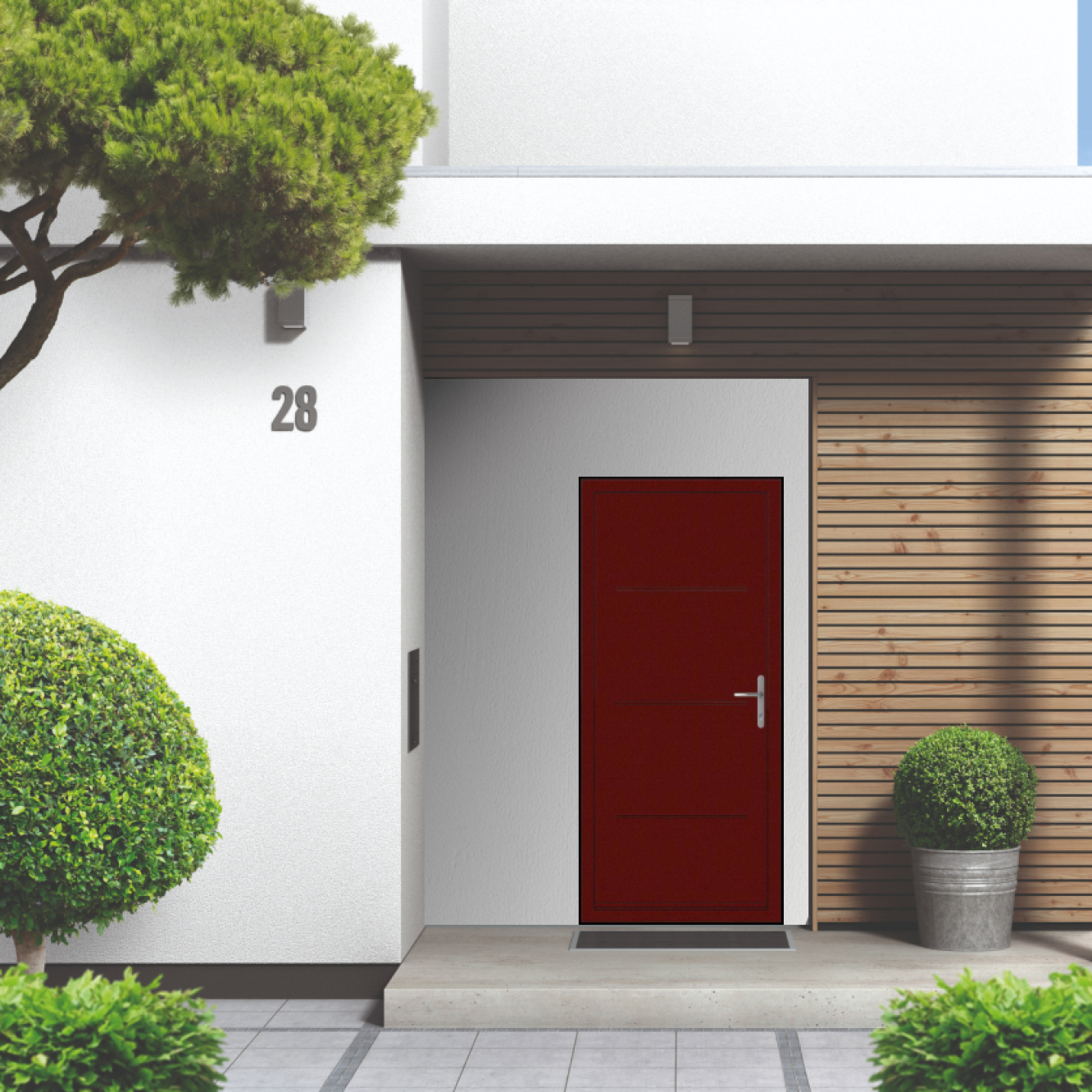 Smart Signature Millbrook Aluminium Composite Door In Basque Red Image