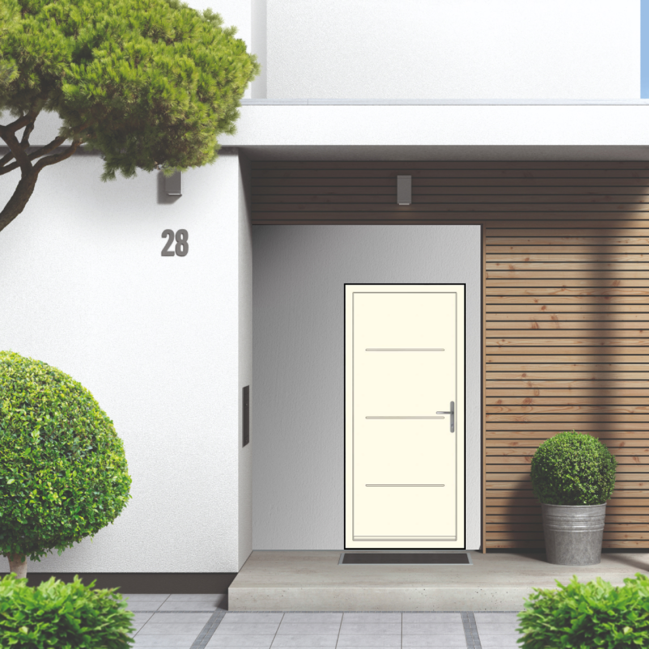 Smart Signature Millbrook Aluminium Composite Door In Burford White Image
