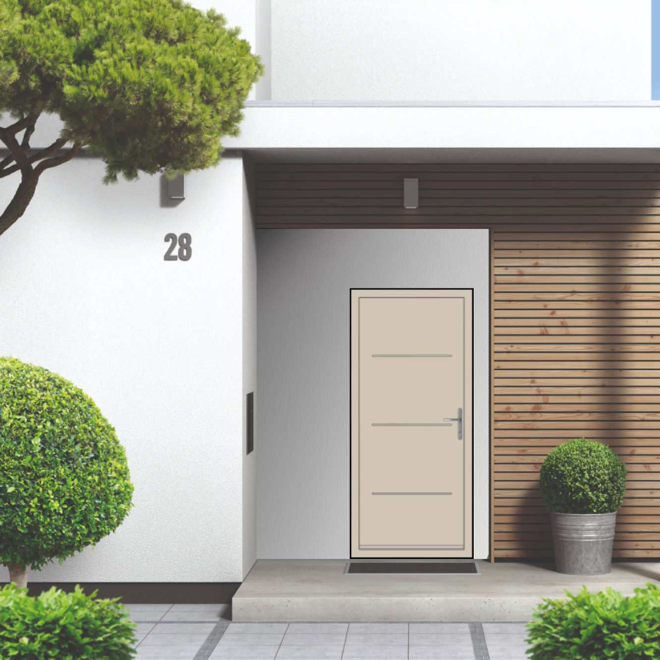 Smart Signature Millbrook Aluminium Composite Door In Bath Stone Image